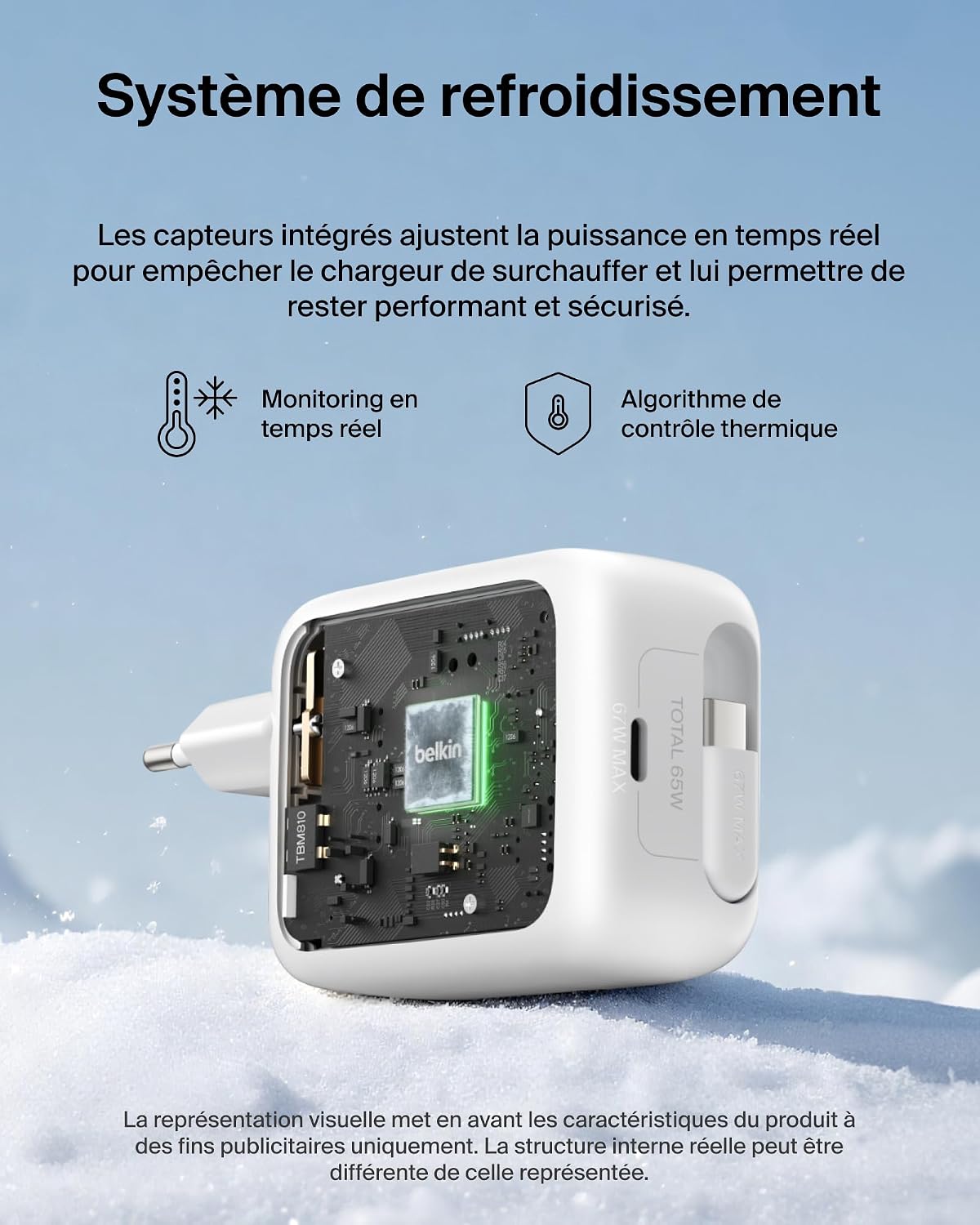 Thumbnail 6 de Belkin Chargeur USB-C GaN 67 W avec câble rétractable 1 m – PD PPS et charge simultanée