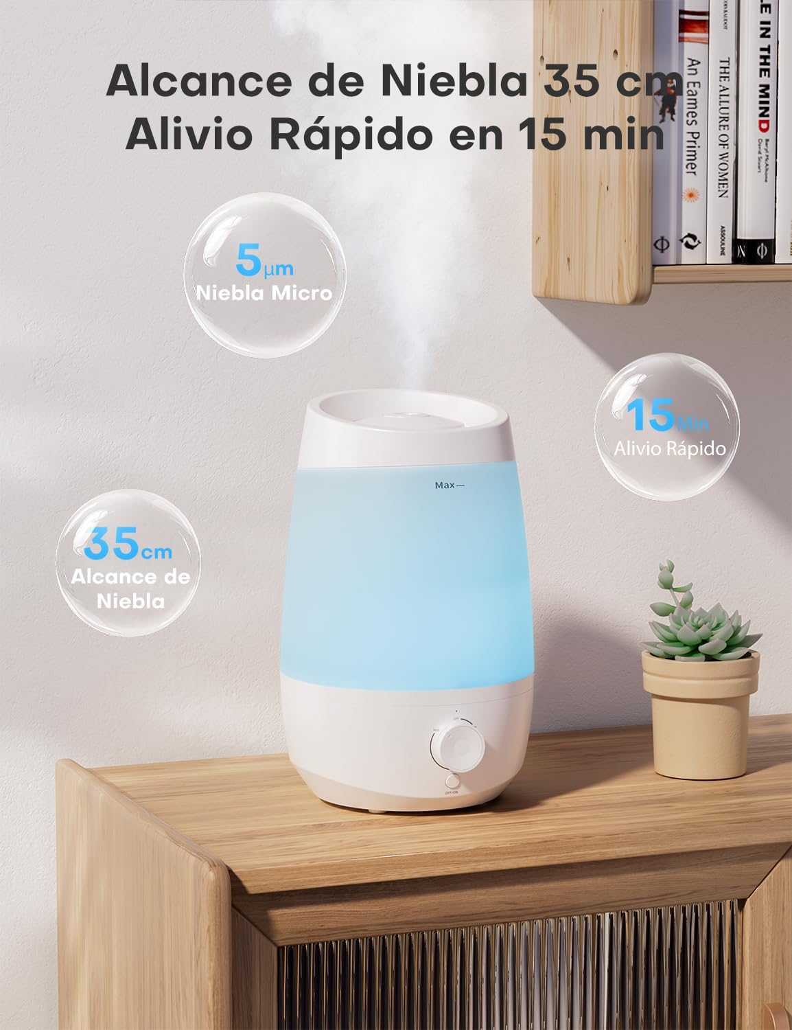 Thumbnail 2 de AROEVE Humidificador 2,5L difusor 250 ml/h