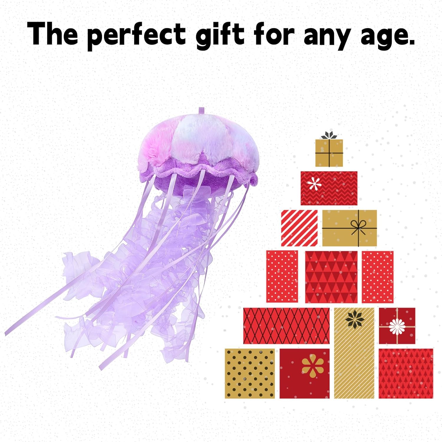 Detalle de RLOMUTE Purple Colorful Jellyfish Plush Toy – 5.9in Cute, Realistic Sea Creature for Decor, Gift and Play