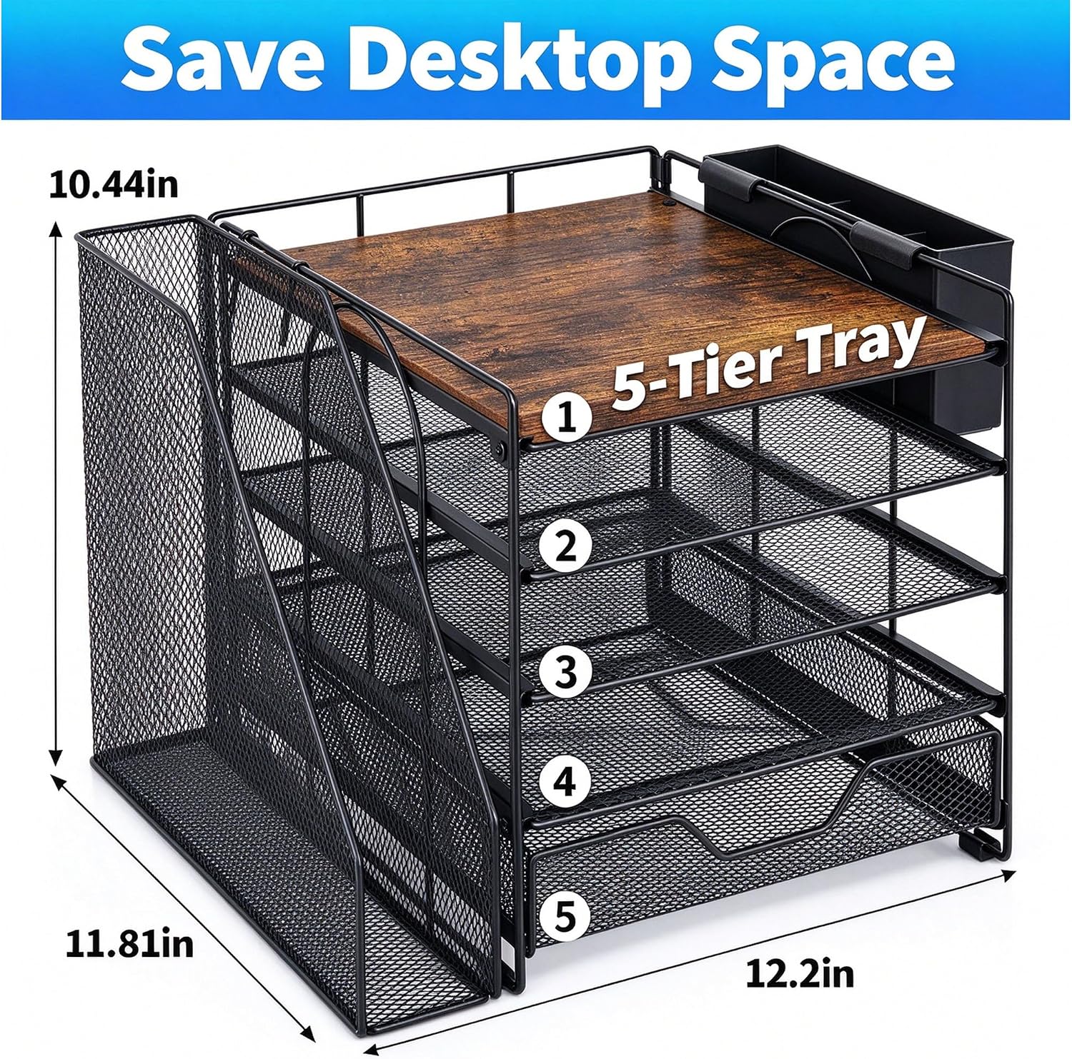 Detalle de Gugsey Desk File Organizer, 5-Tier
