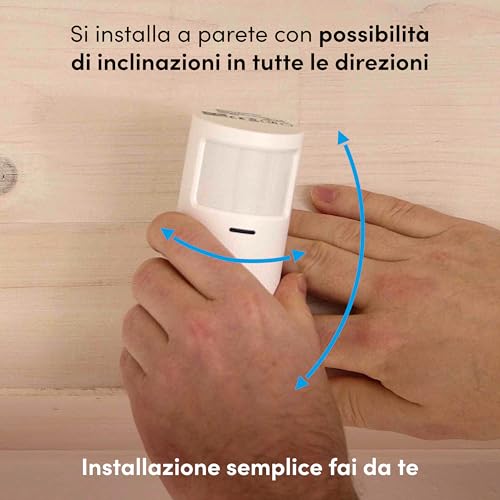 Detalle de Beghelli Sensore Volumetrico Wireless DOM‑E (Cod. 60105) – PIR, 110°/6 m, 2x AA