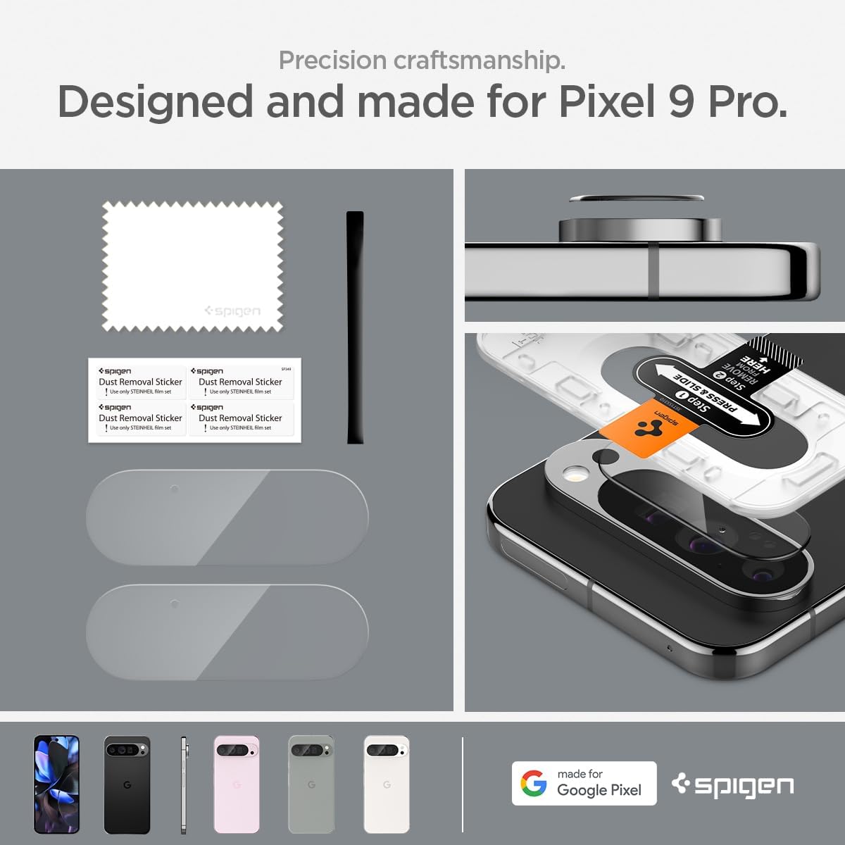 Thumbnail 6 de Spigen Glas.tR EZ Fit Optik Protection caméra pour Google Pixel 9 Pro (2 pièces) – verre trempé 9H