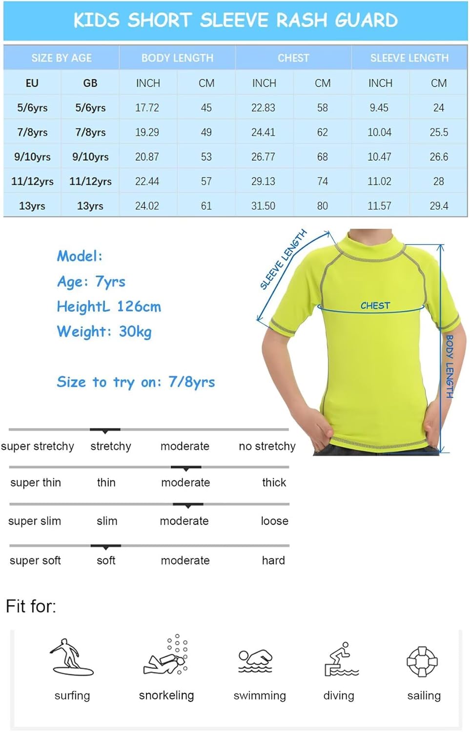 Thumbnail 6 de Generic Boy's B03-fresh Green Rash Guard Shirt