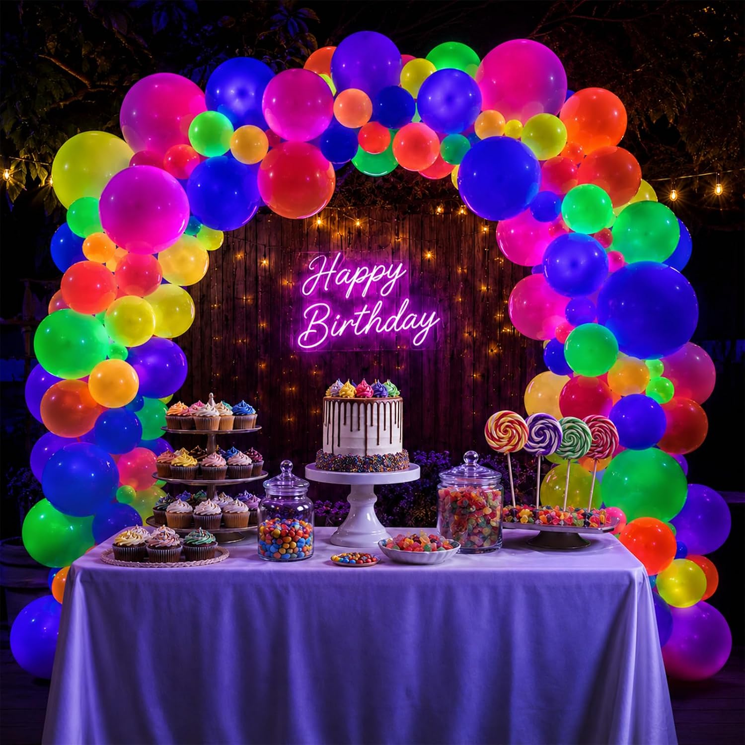 Thumbnail 6 de UV Neon Balloons 100 pcs 12 in ๐