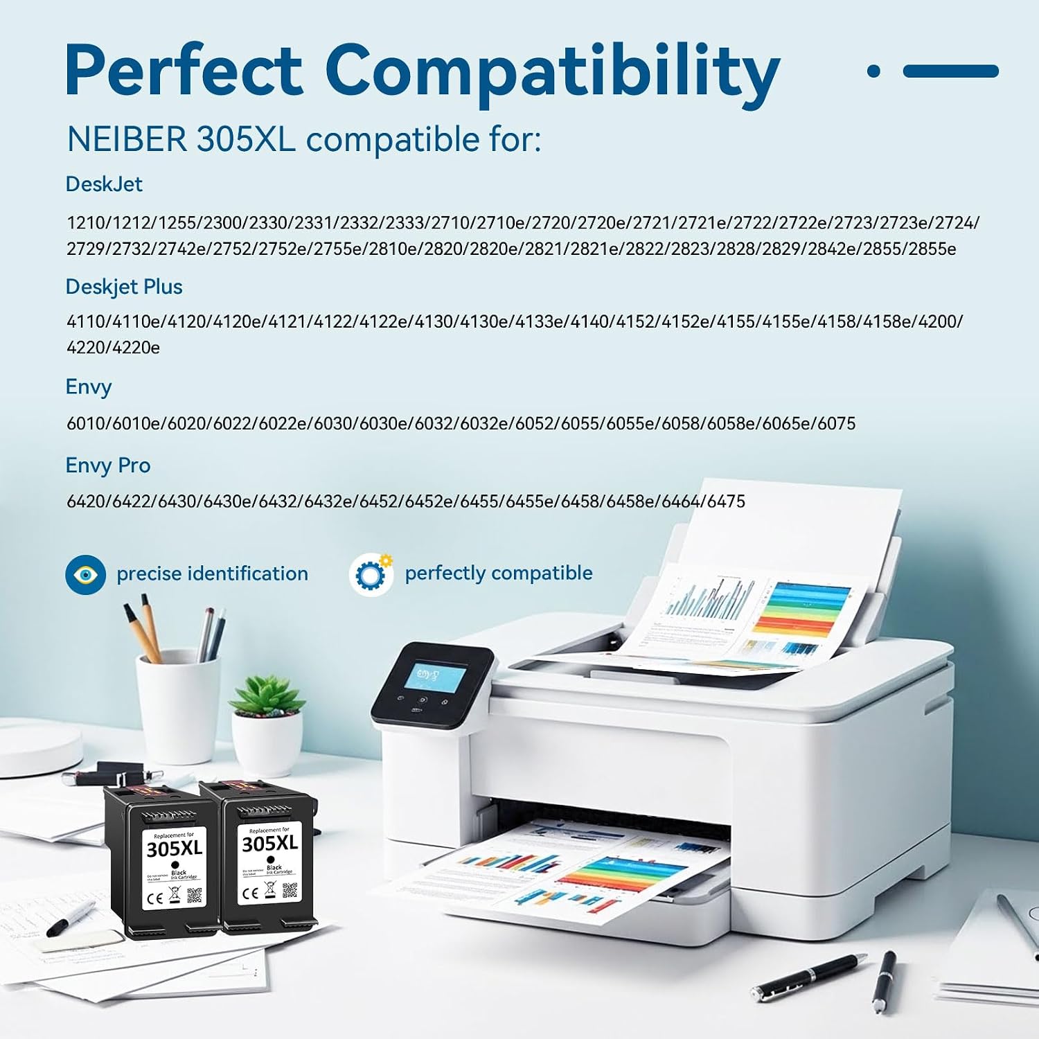 Thumbnail 1 de NEIBER 305 XL Schwarz – kompatible HP 305 XL Druckerpatronen für DeskJet und Envy