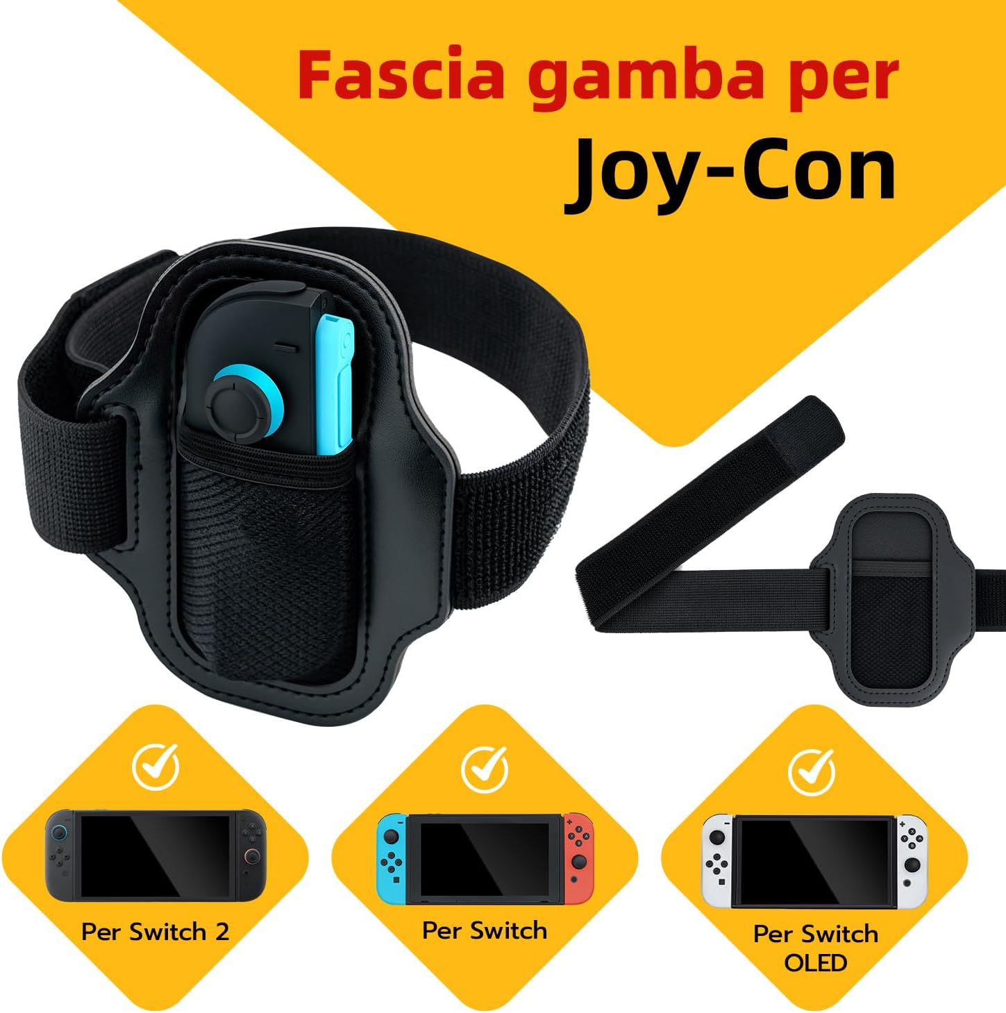 Thumbnail 1 de Tolesum cinture per gambe con cinghie regolabili compatibili con Joy-Con e Nintendo Switch/Switch 2 (nero)