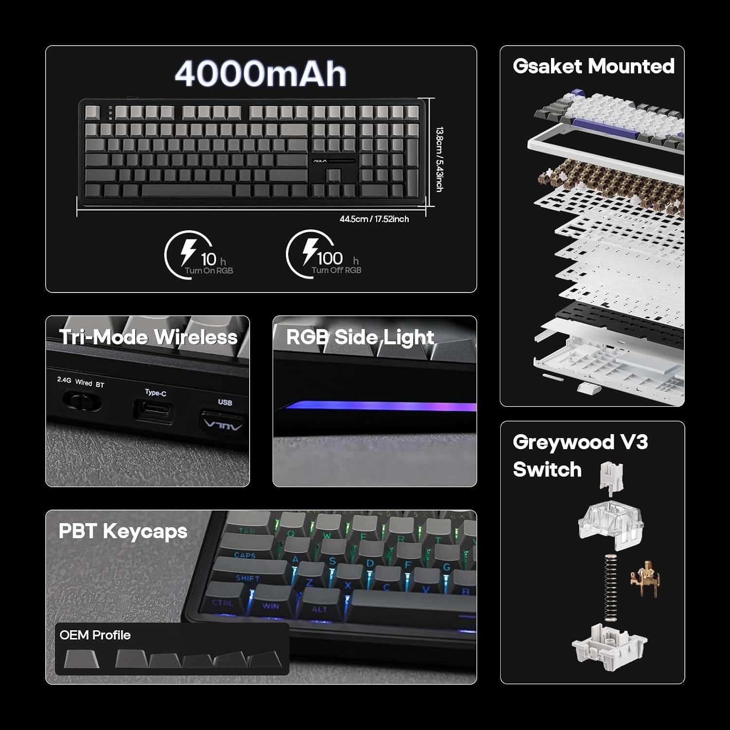 Thumbnail 1 de EPOMAKER Aula F108 wireless gaming keyboard