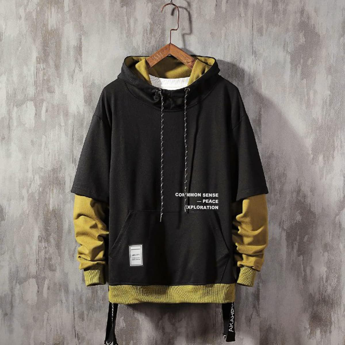 Detalle de Moshtashio Sudadera con Capucha Patchwork 5XL