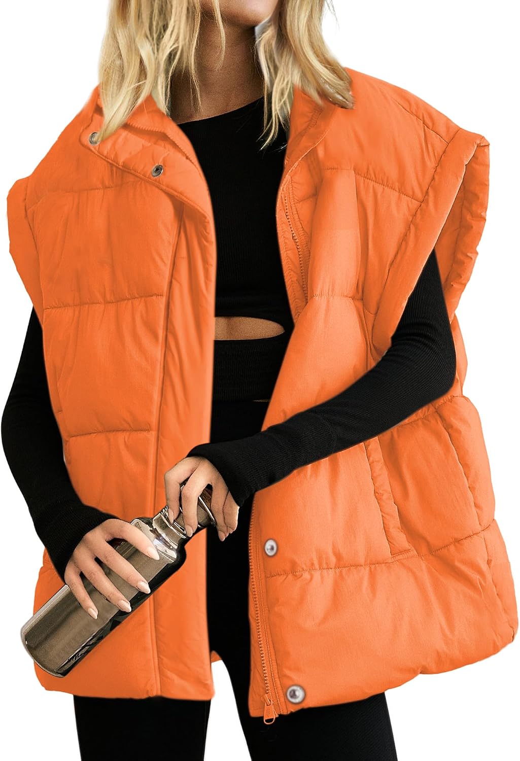 Detalle de Songling Oversized Puffer Vest Quilted Warm Coat
