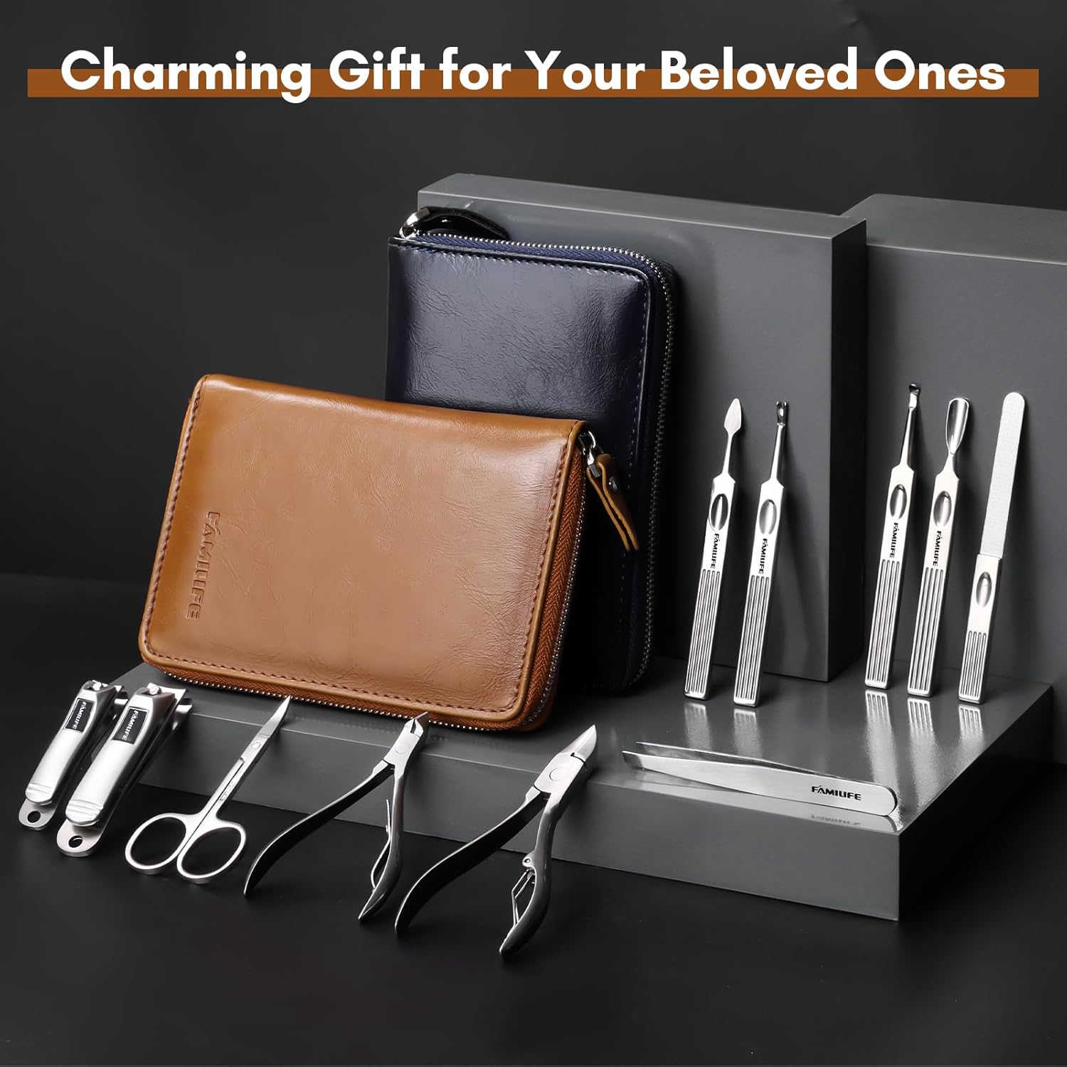 Thumbnail 6 de FAMILIFE Manicure Set (11-in-1) Stainless Steel Nail Kit with Travel Case