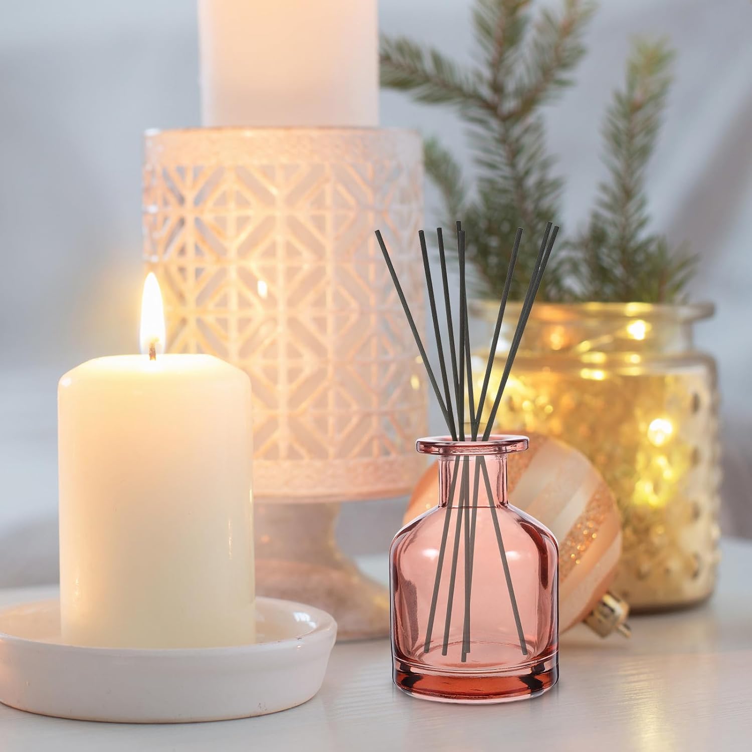 Thumbnail 4 de Artibetter 2er-Set leere Glasdiffusorflaschen (150 ml) zum Nachfüllen – DIY Duftgläser für Raumduft & Dekoration (Rosa)