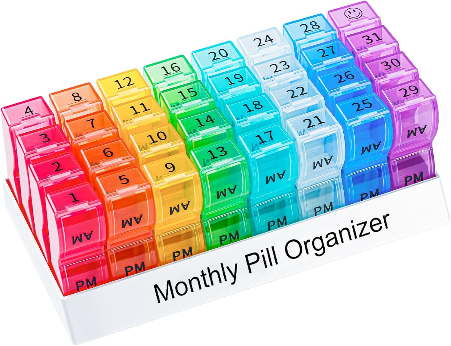 Detalle de COLORWING A-480-COLORWING Monthly Pill Organizer, Compact AM/PM Case