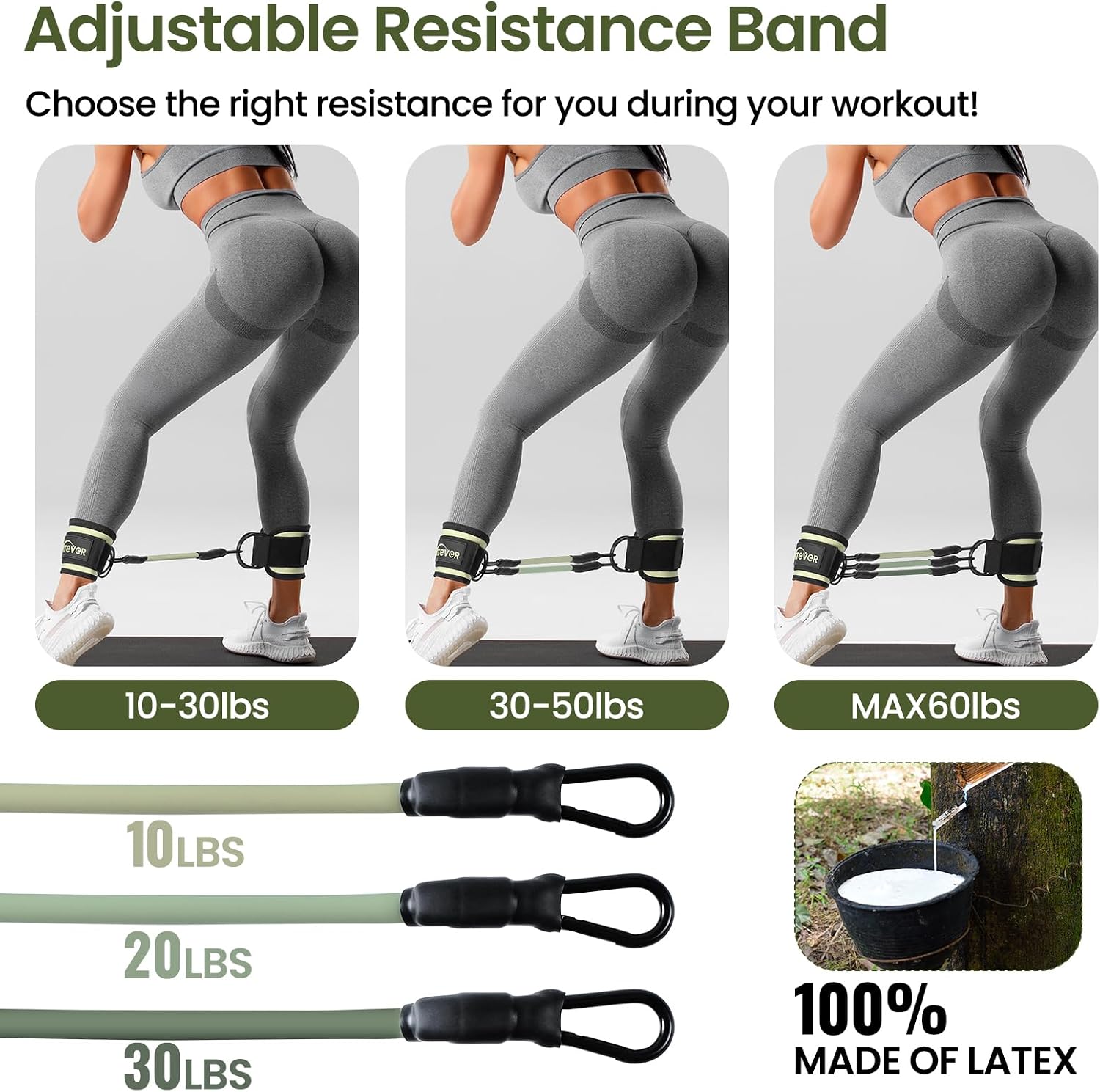 Detalle 1 de VITEVER Ankle Resistance Bands, Latex