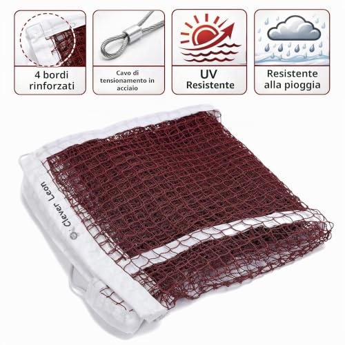 Detalle 2 de Clever Leon Rete multi-sport 6,5 x 0,75 m – Bordeaux, resistente UV e impermeabile