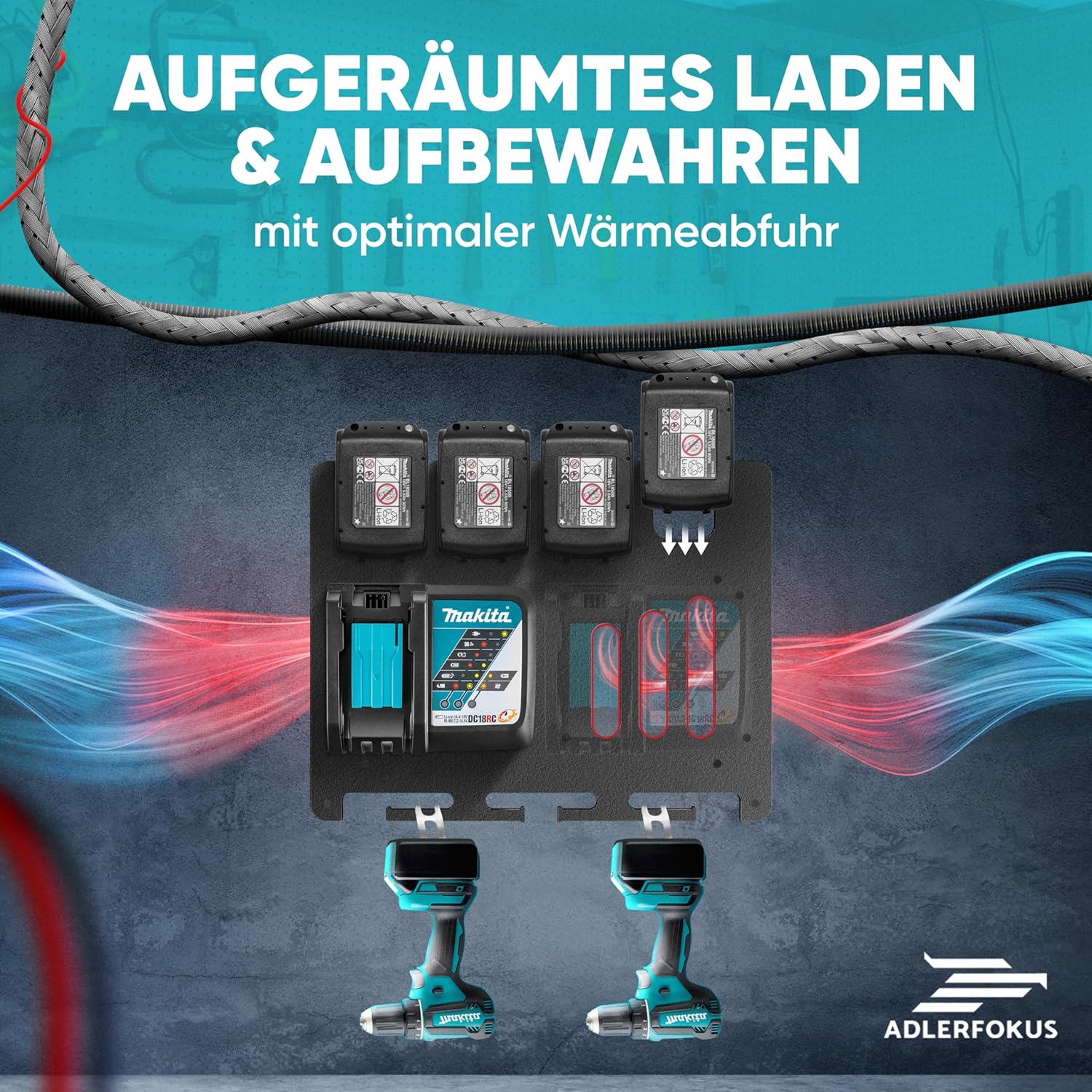 Thumbnail 6 de Adlerfokus Akku Wandhalterung für Makita