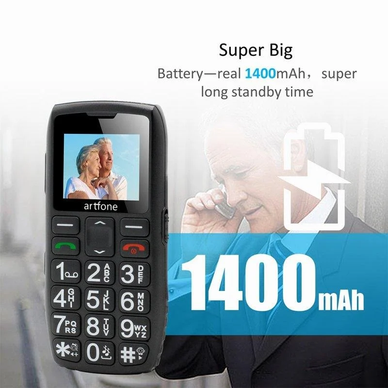 Thumbnail 2 de Artfone C1+4G: teléfono simple con 21 botones grandes y base de carga para mayores