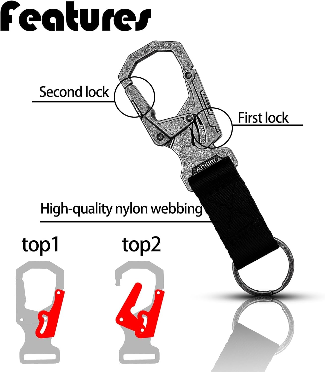 Thumbnail 3 de Ahiller Ahiller Bergsteigen Schnalle 3 Zoll Schlüsselring