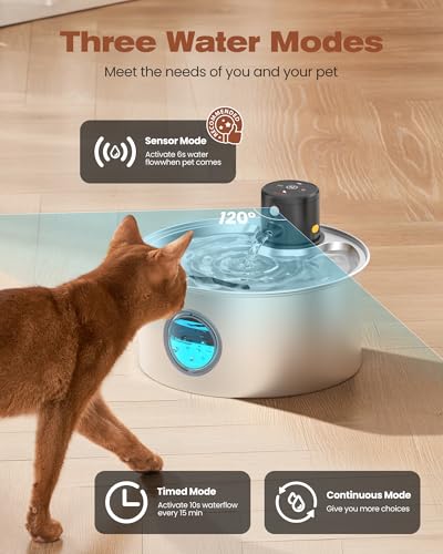 Thumbnail 4 de Fuente para Gatos sin Cable 🐱 Acero Inoxidable 3.2L
