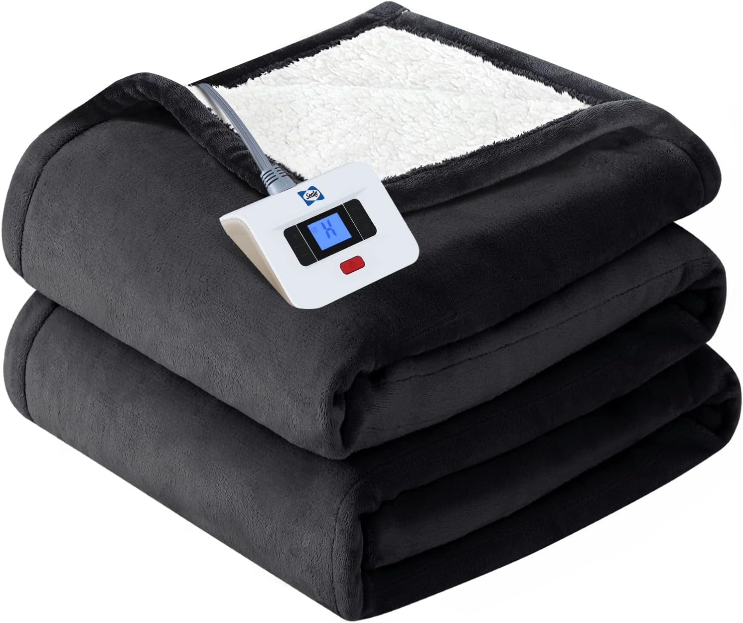 Detalle de Sealy KTHB-QATVS-T Electric Heated Blanket, Twin Flannel and Sherpa