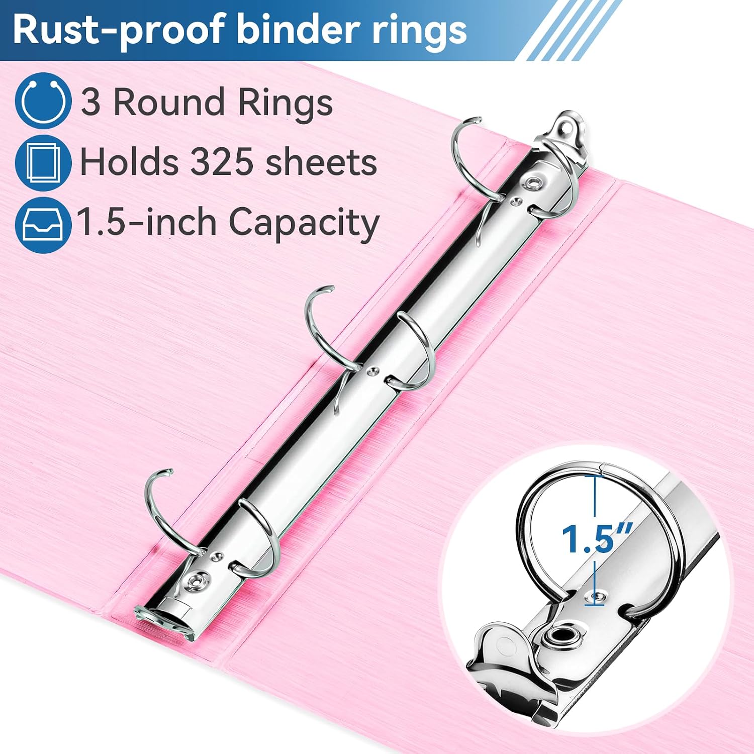 Detalle de SUIN 3-Ring Binders, 1.5-Inch