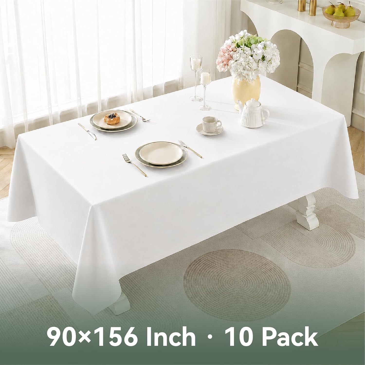 Detalle 1 de VidaFete Polyester Tablecloth, 90 x 156 inches