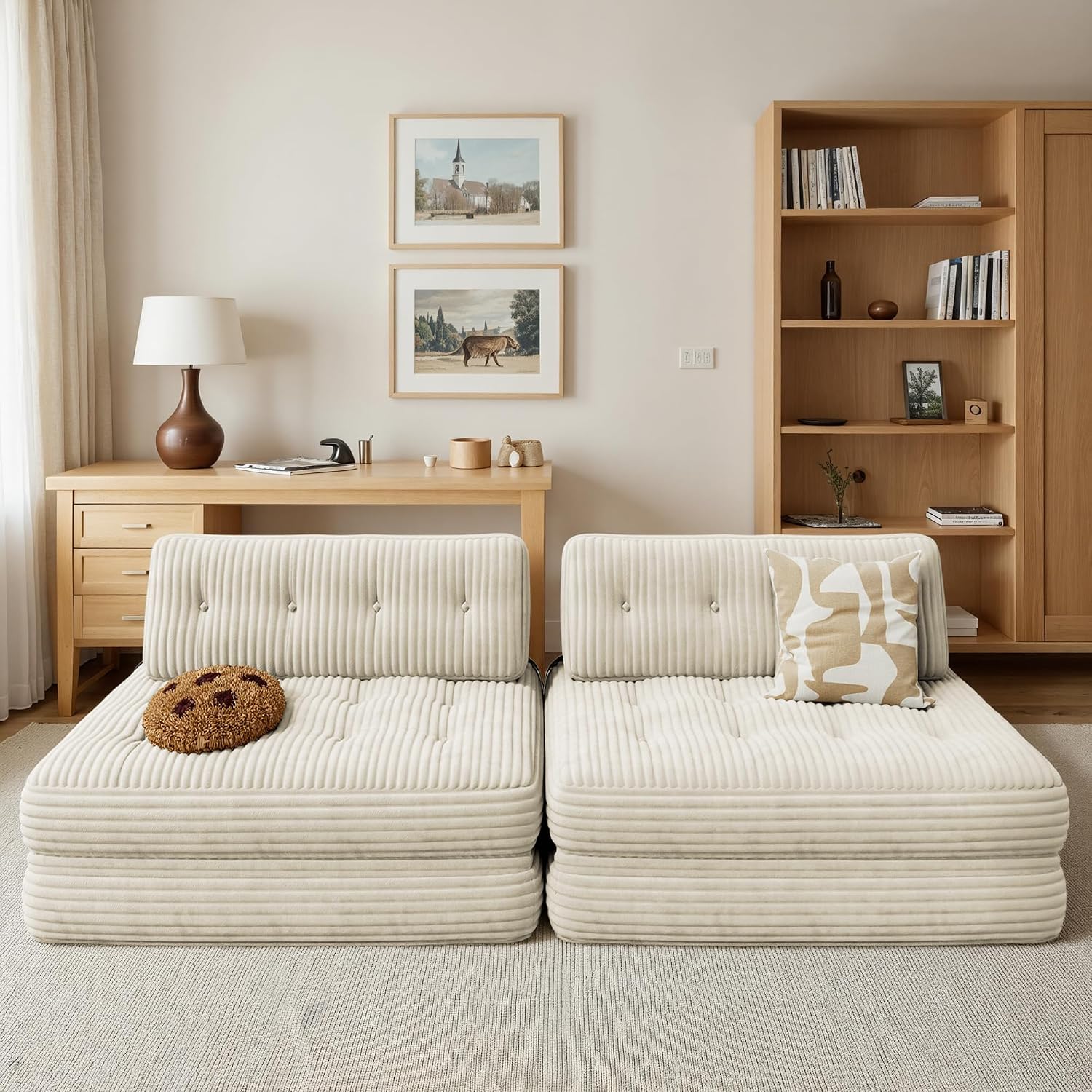 Detalle 2 de Xbro AR33 slaapbank, inklapbaar, beige, 180 x 130 x 20 cm