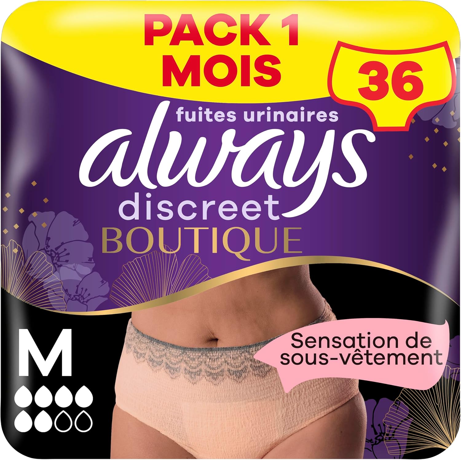 Always Discreet Boutique Culottes Pour Fuites Urinaires – Lot de 8, Beige Plus L