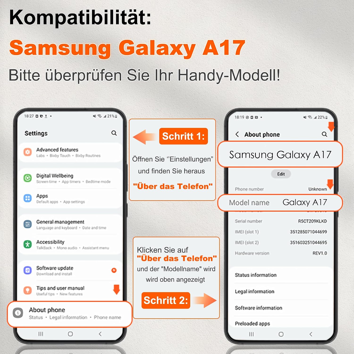Detalle 2 de Jshru Galaxy A17 5G Hülle mit 360° Schutz
