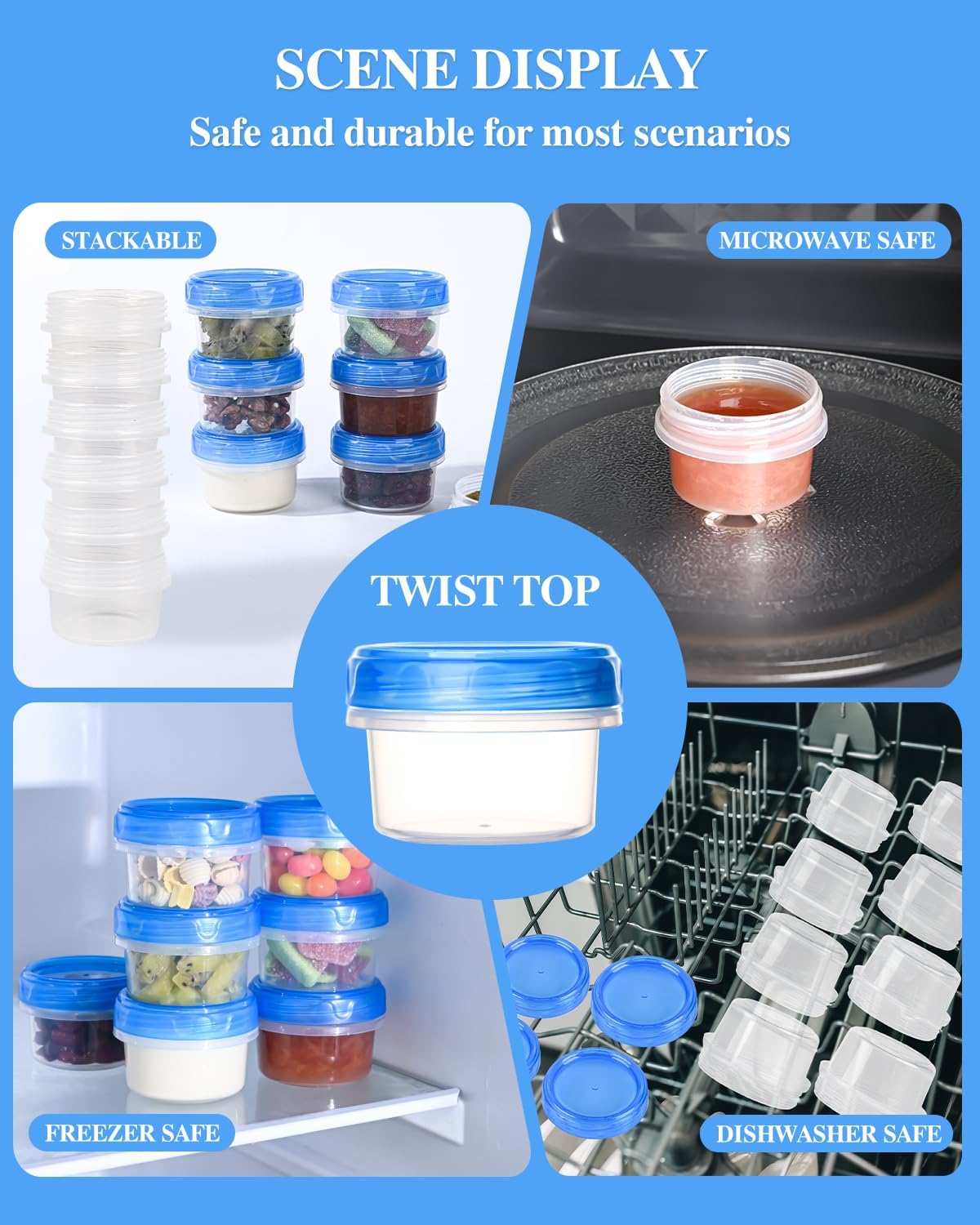 Thumbnail 6 de Salad Dressing Containers 2 oz, Reusable Leak-Proof 🥫