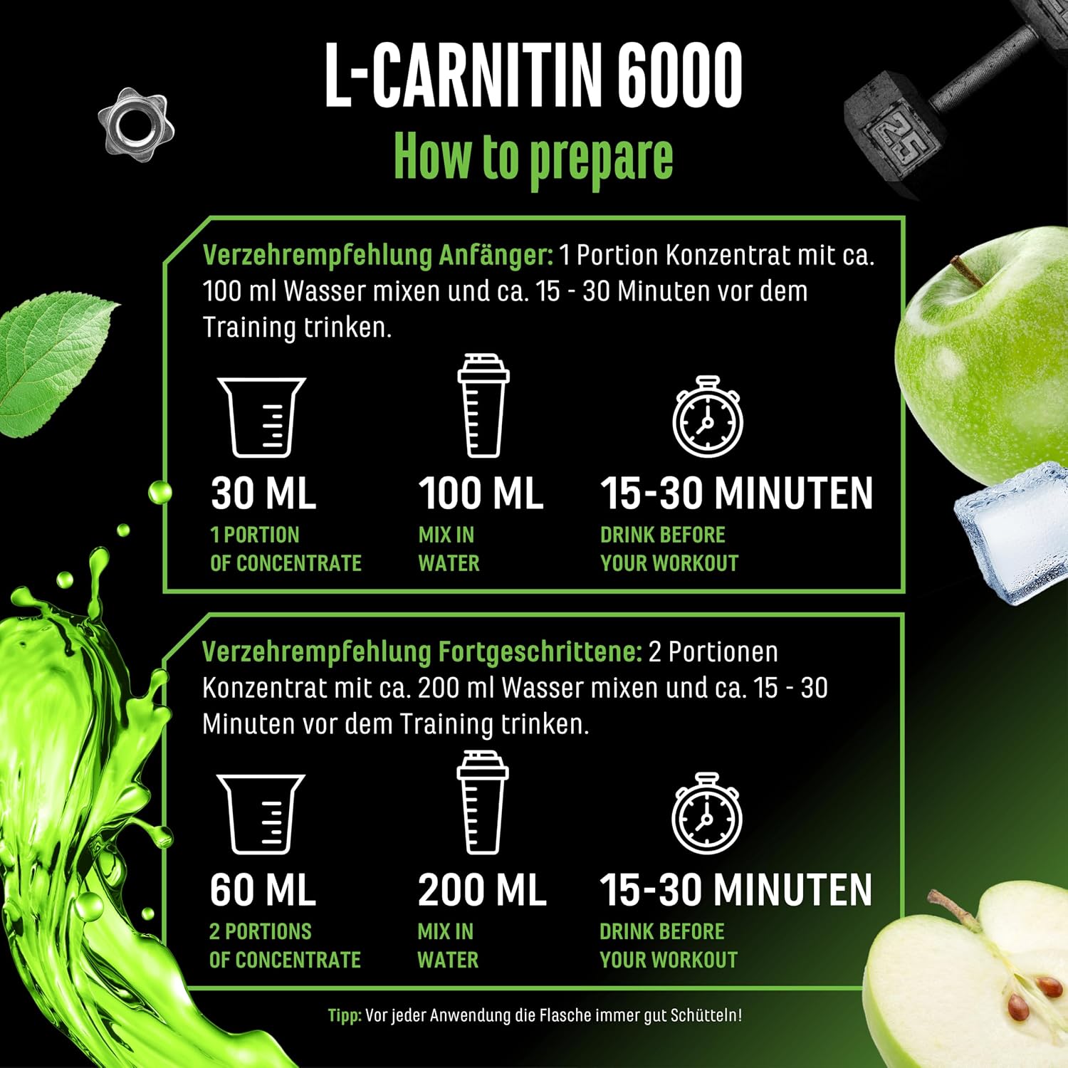 Thumbnail 6 de L-Carnitine 6000 Liquid (Cherry Madness) – 1.000 ml Extra hochdosiert mit 6.000 mg L-Carnitin pro Tagesportion