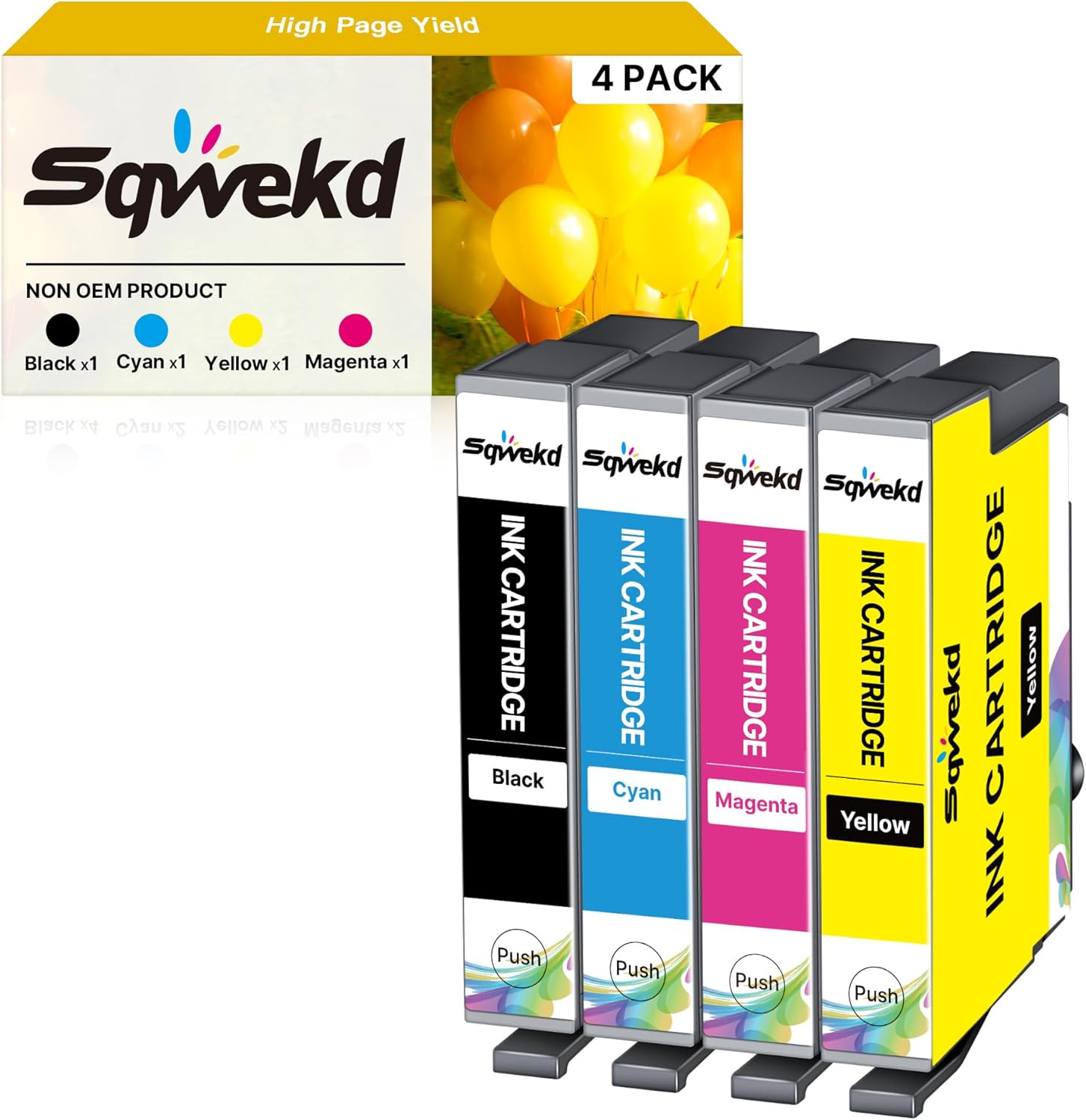 Sqwekd Cartucce d’inchiostro compatibili per Epson Expression Home e WorkForce (4 pack)