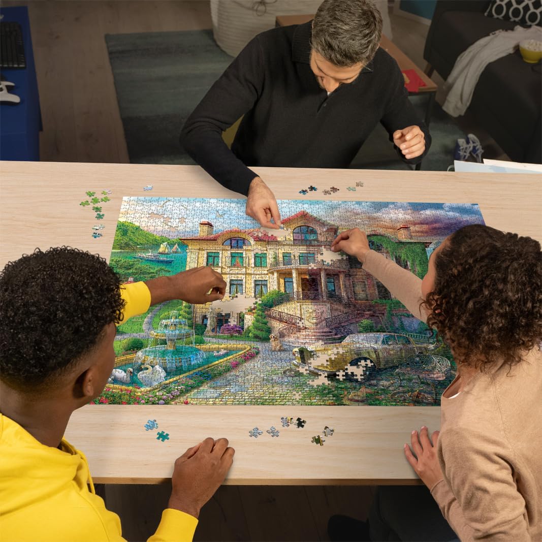 Detalle 2 de Ravensburger Now & Then, Cove Manor Echoes 2000 Piece Jigsaw Puzzle