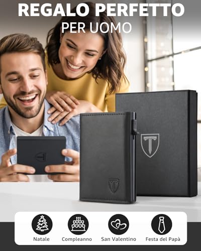 Thumbnail 6 de TEEHON Portafoglio Uomo Slim: portacarte in pelle con protezione RFID, compatto ed elegante