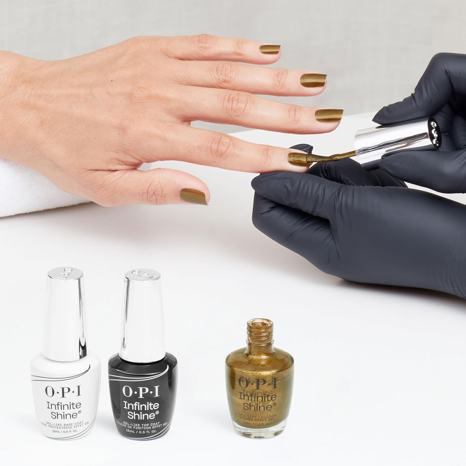 Thumbnail 4 de OPI Infinite Shine Holiday Collection bronze shimmer nail polish (gel-like, long lasting) – 15ml