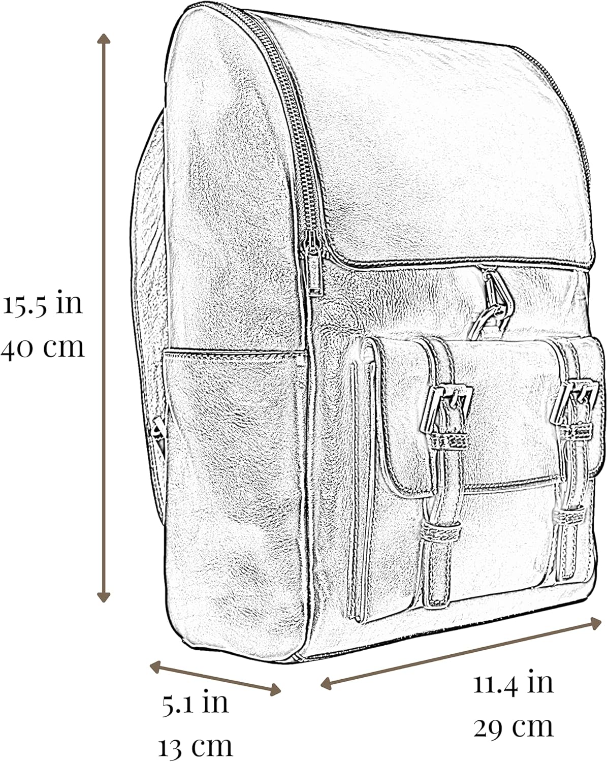 Thumbnail 6 de Time Resistance Leather Backpack for Laptop Up to 15” – Large Unisex Vintage Daypack