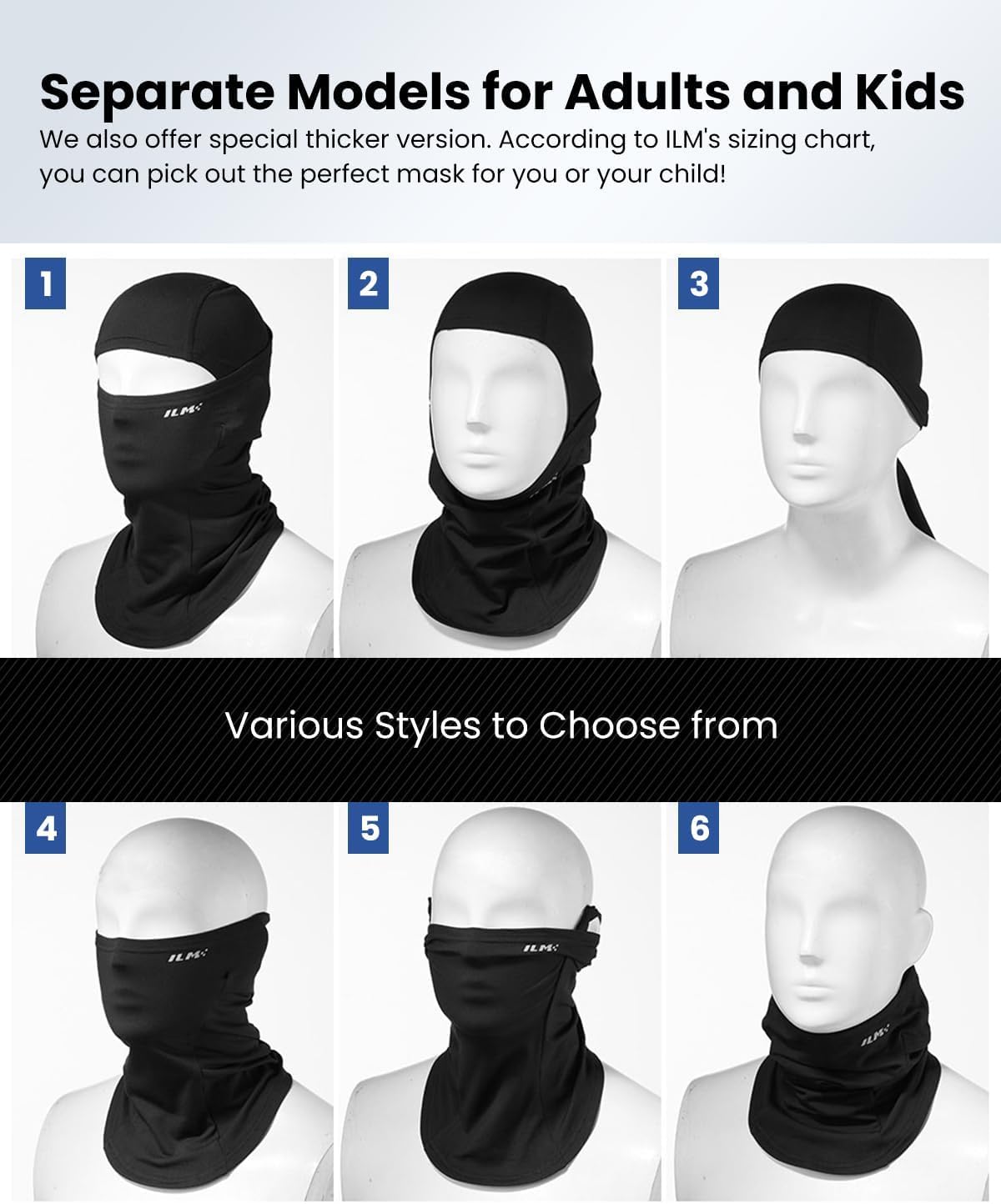 Thumbnail 5 de ILM FM01 Motorcycle Balaclava 🧣