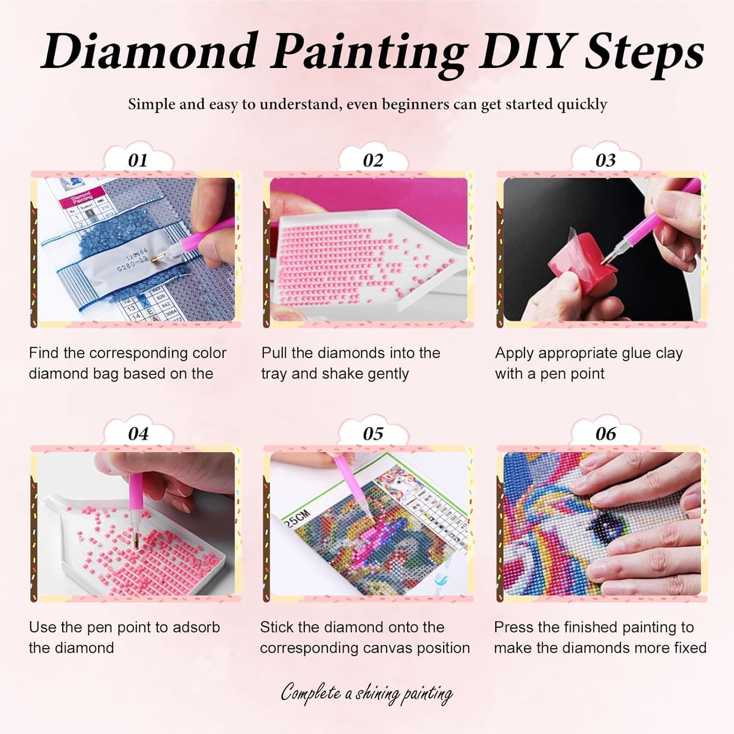 Detalle 2 de ZeeLionArt Diamond Art Kit, 12 x 16 Inch