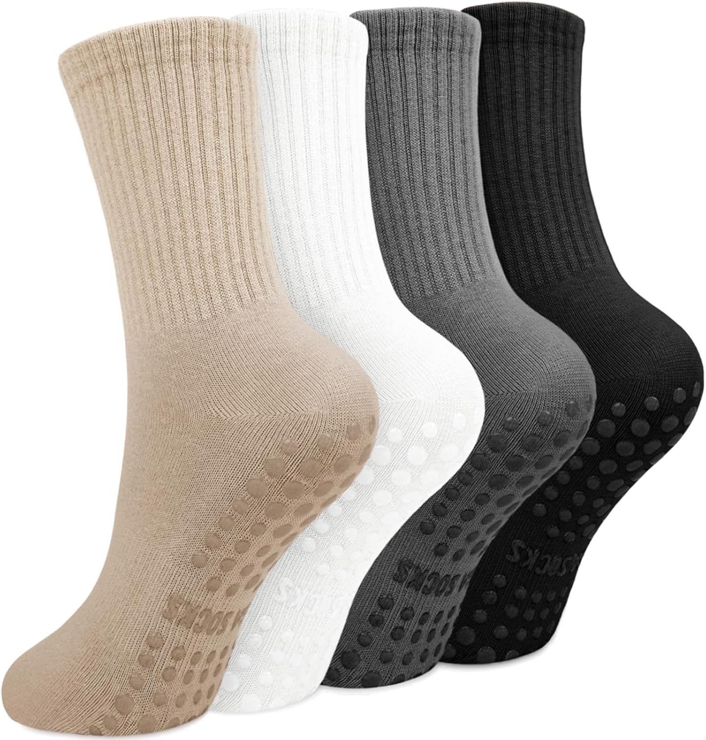 Detalle de Yikki 4 Pairs Pilates Grip Socks One Size