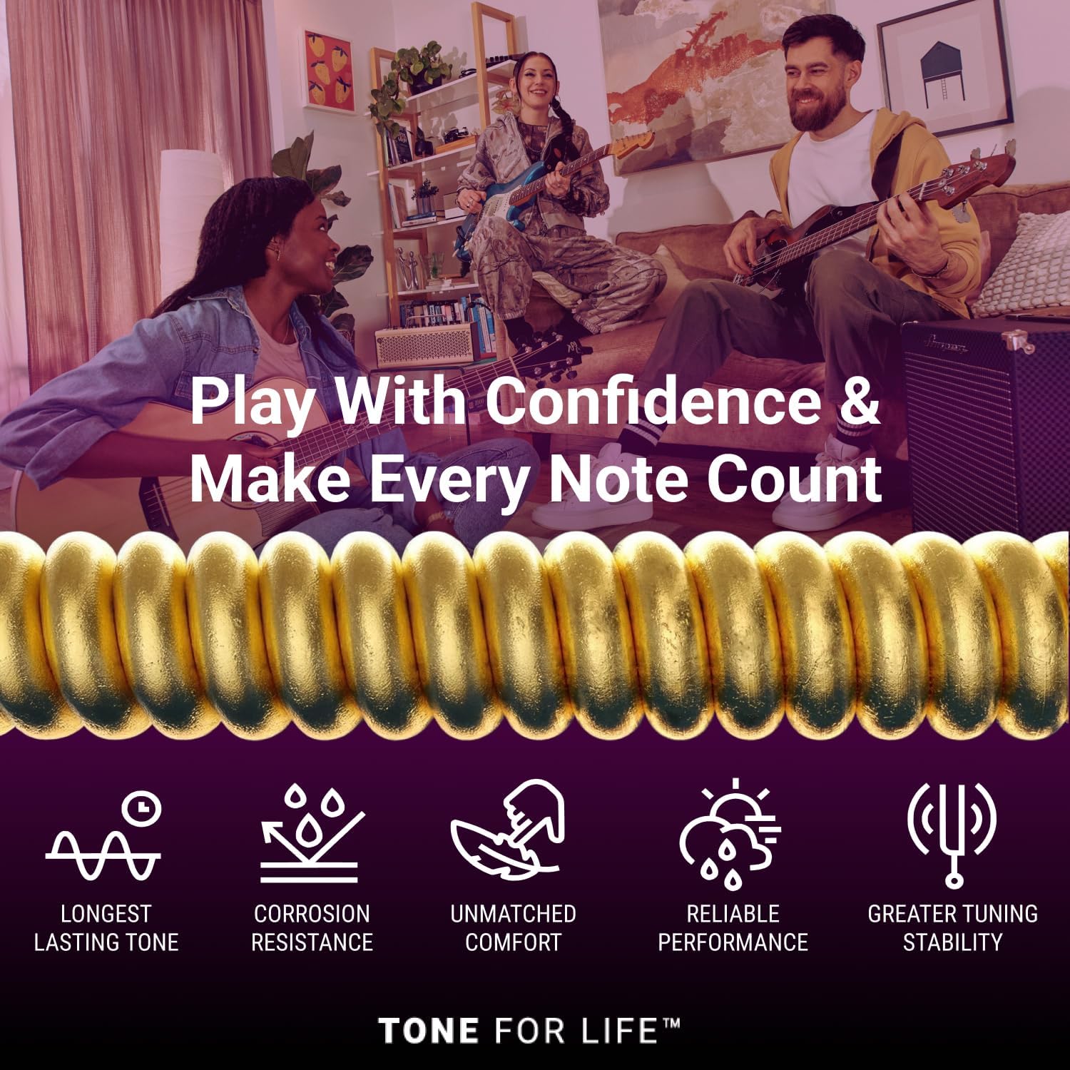 Detalle de Elixir Strings Acoustic Guitar Set — Phosphor Bronze with NANOWEB, Light Gauge 12-53 (6-String)