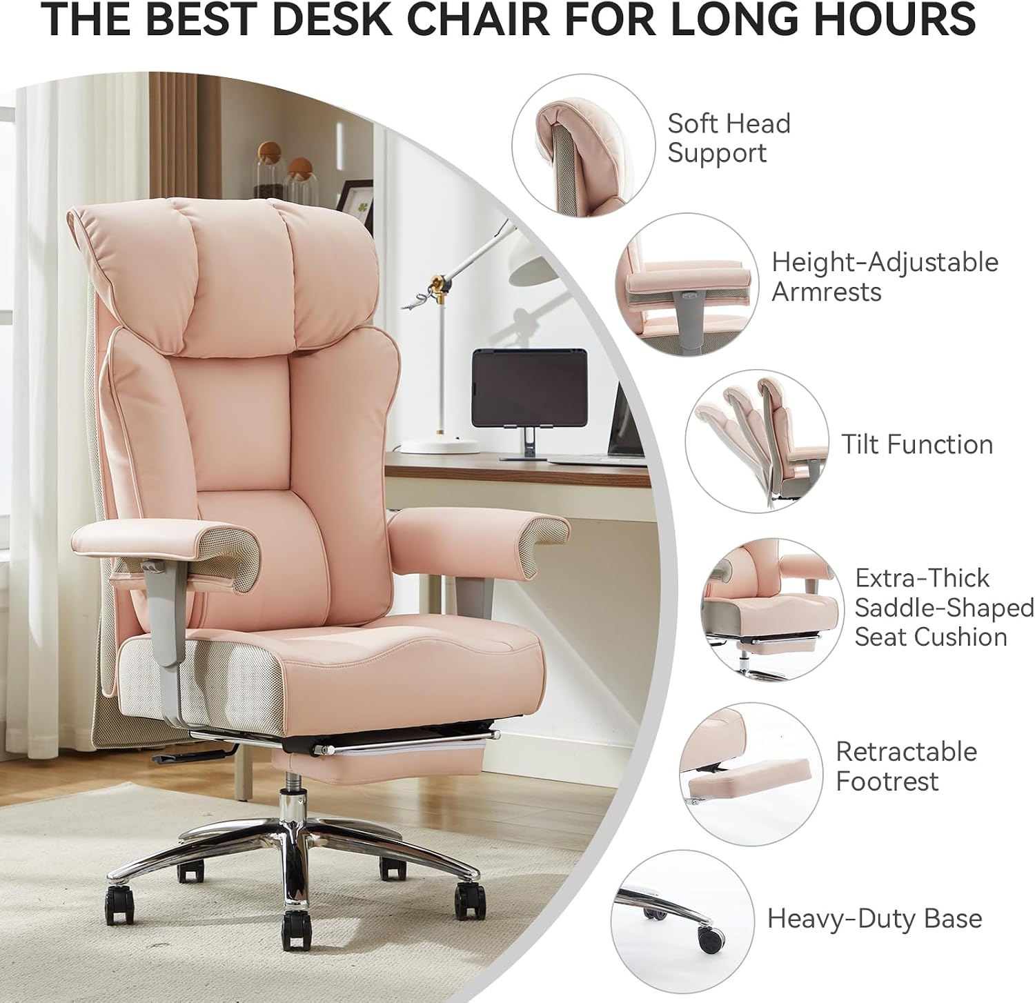Detalle 2 de Efomao Office Chair, 400 lb Capacity