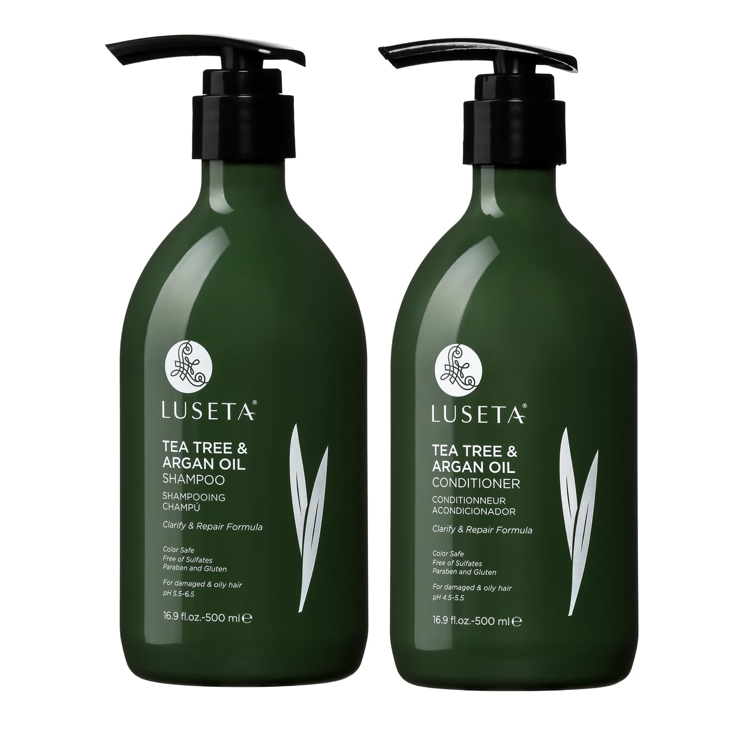 Detalle de Luseta Tea Tree Oil Shampoo and Conditioner Set, 2 x 16.9 oz