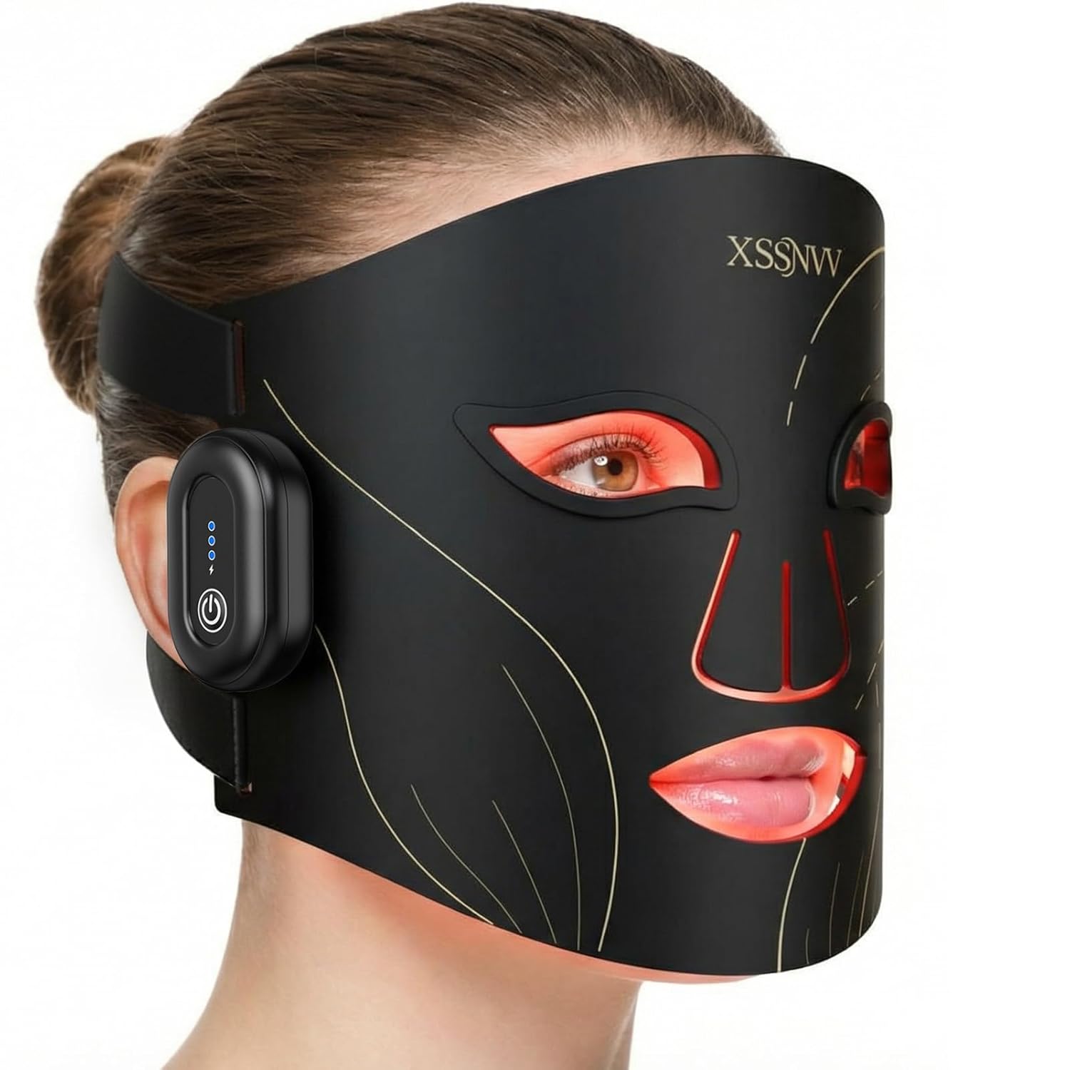 Detalle de XSSNVV LED Maske – Kabellose Lichttherapie mit 4 Modi für Hautpflege und Anti-Aging