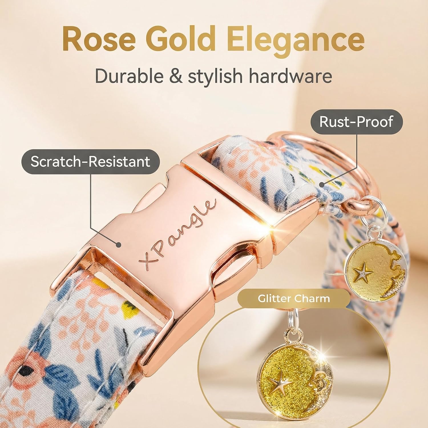 Detalle de Floral Dog Collar, M (13–18 in)