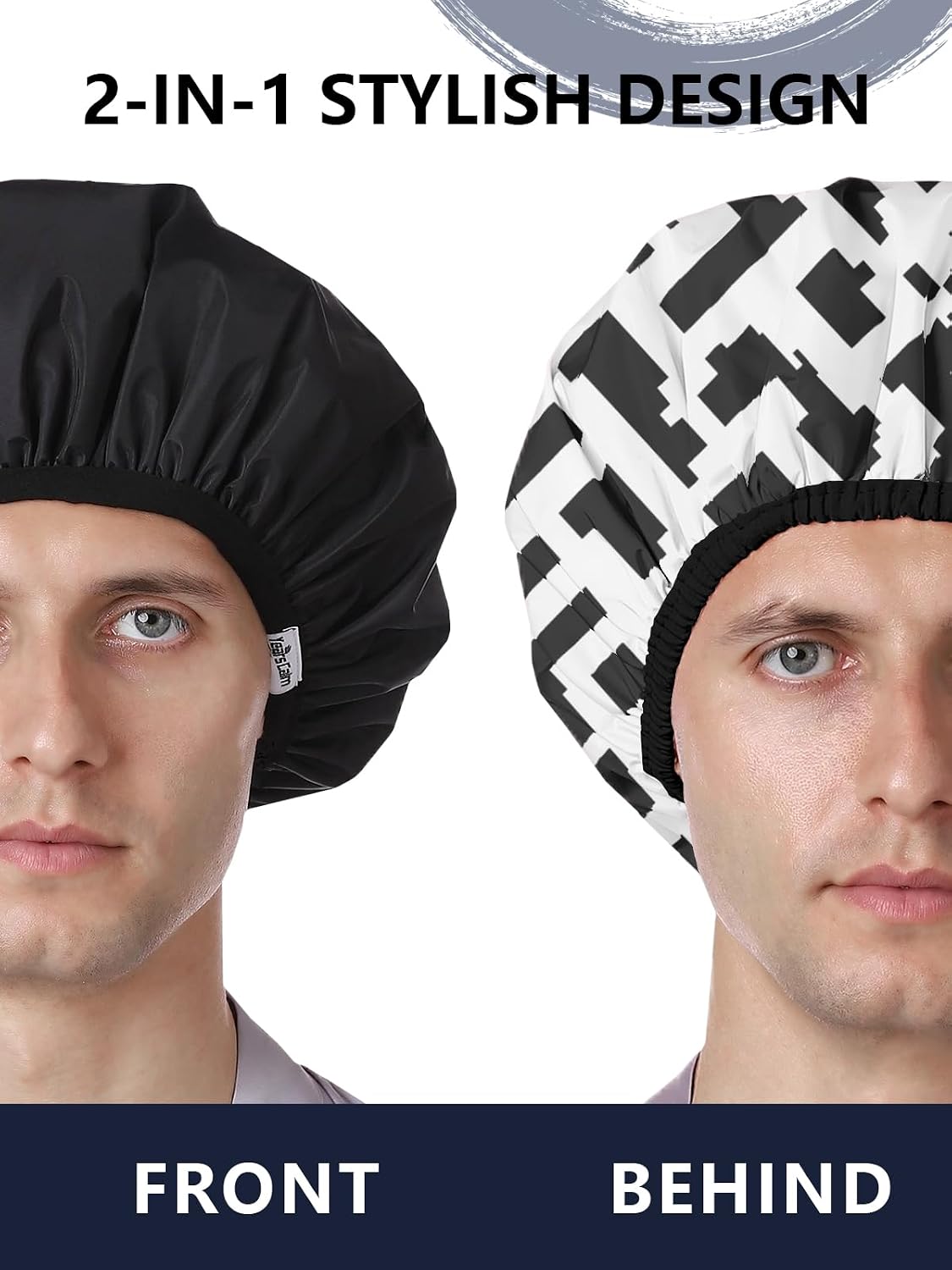 Detalle de Years calm YC-GS-NY Reusable Men’s Shower Cap, Waterproof Dual-Layer