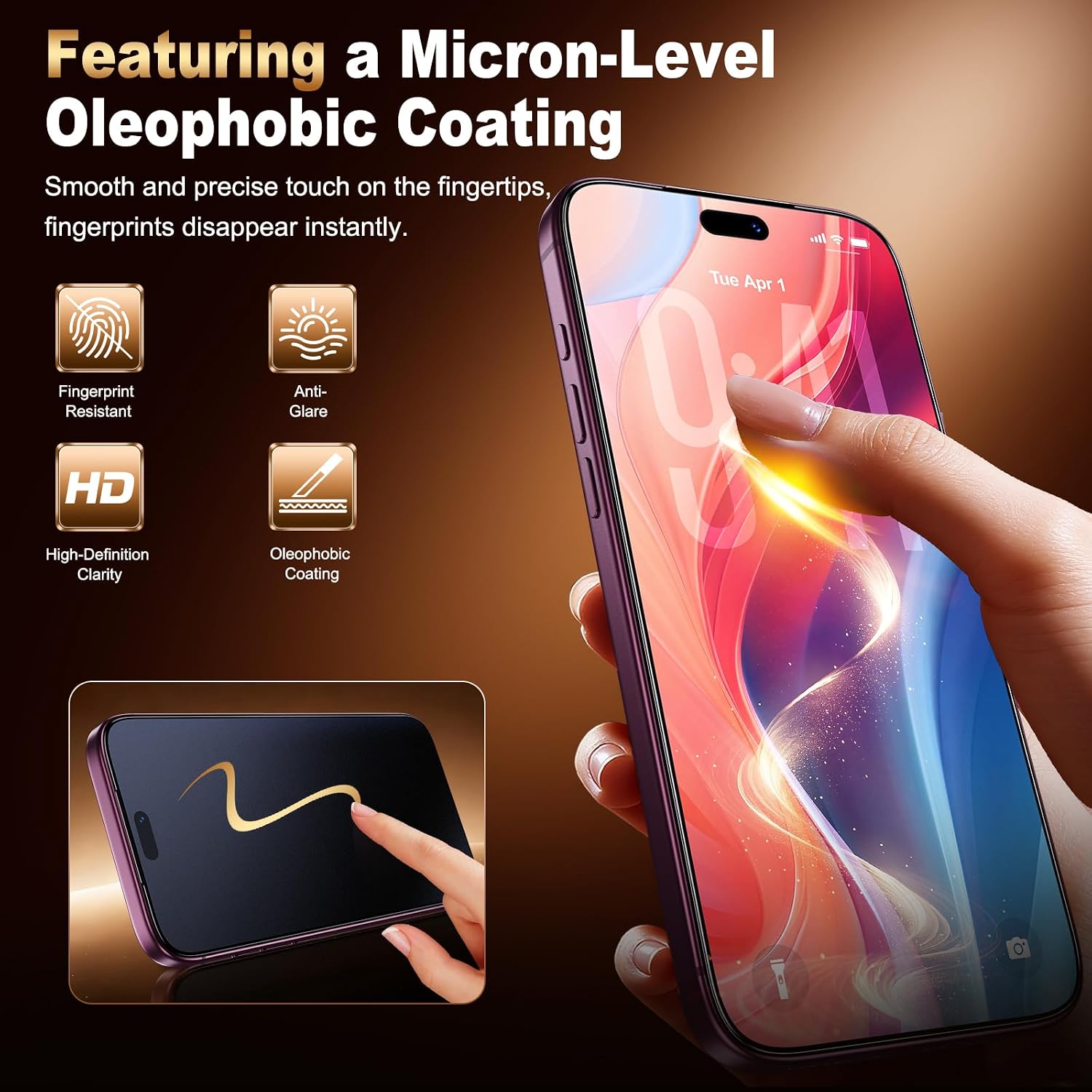 Detalle 1 de UniqueMe Matte Screen Protector for iPhone 18 Pro Max, 6.9-Inch, 2-Pack