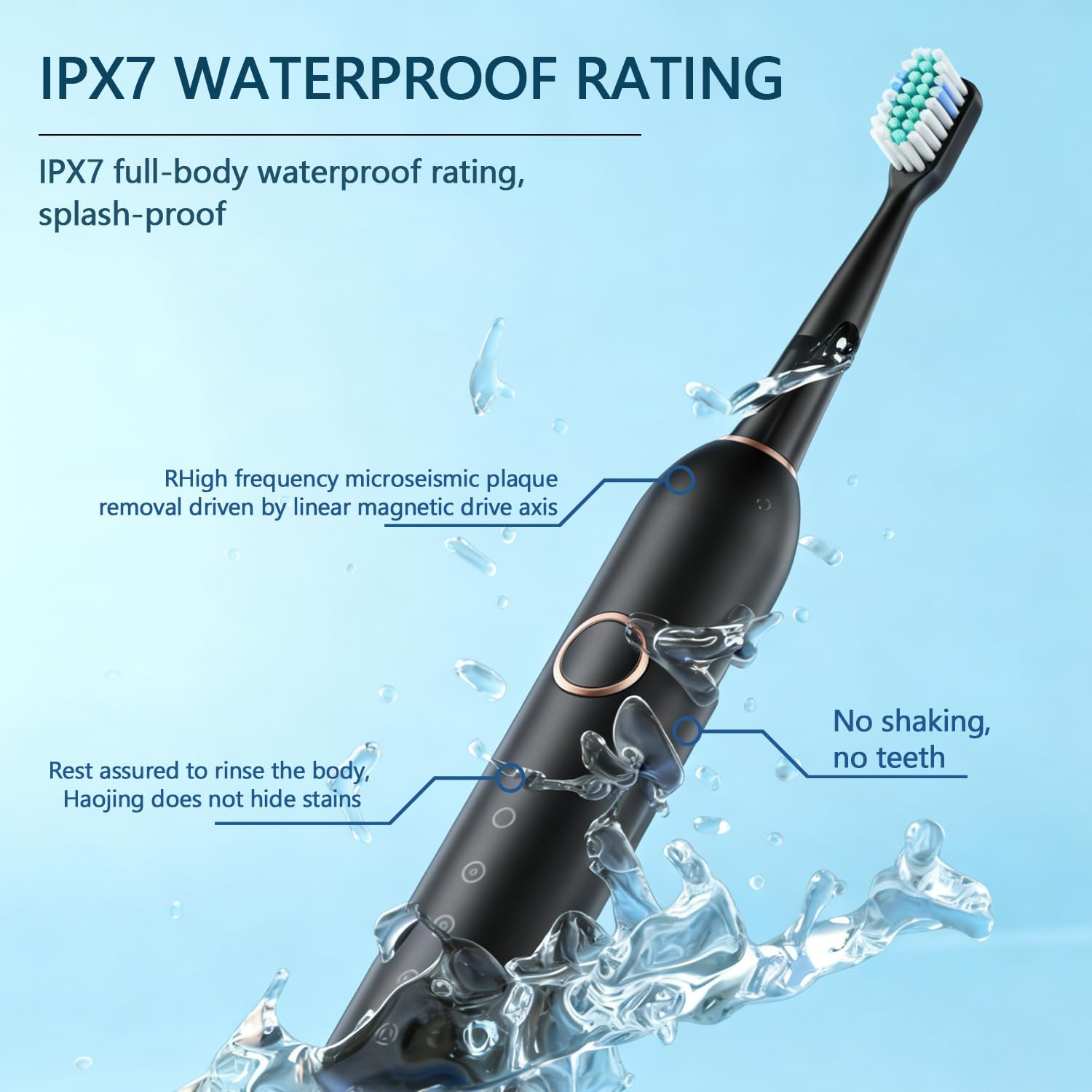 Thumbnail 4 de 7MAGIC Sonic Electric Toothbrush for Adults with 8 Brush Heads, Travel Case, 6 Modes & IPX7