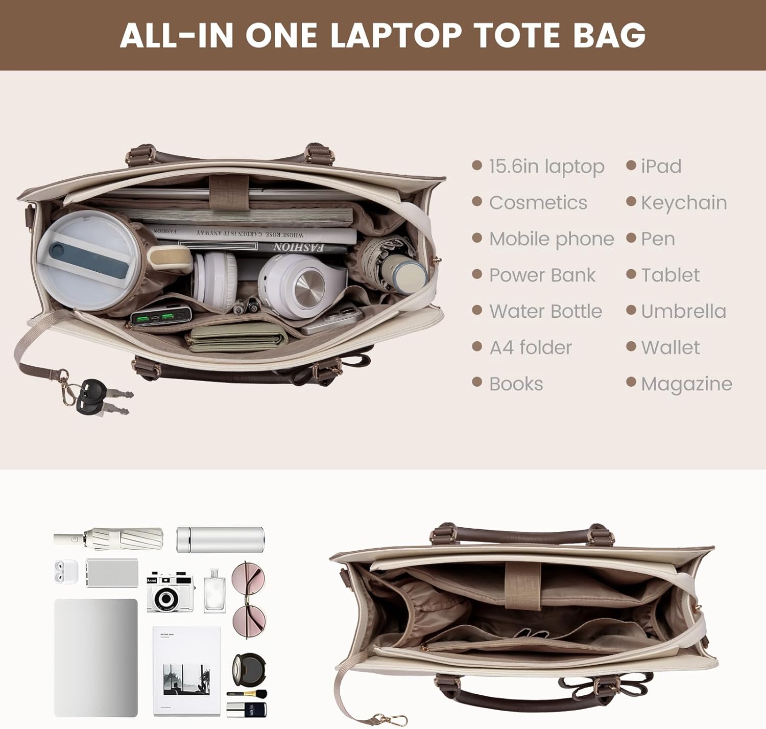 Detalle de LOVEVOOK 15.6 Inch Laptop Handbag for Women