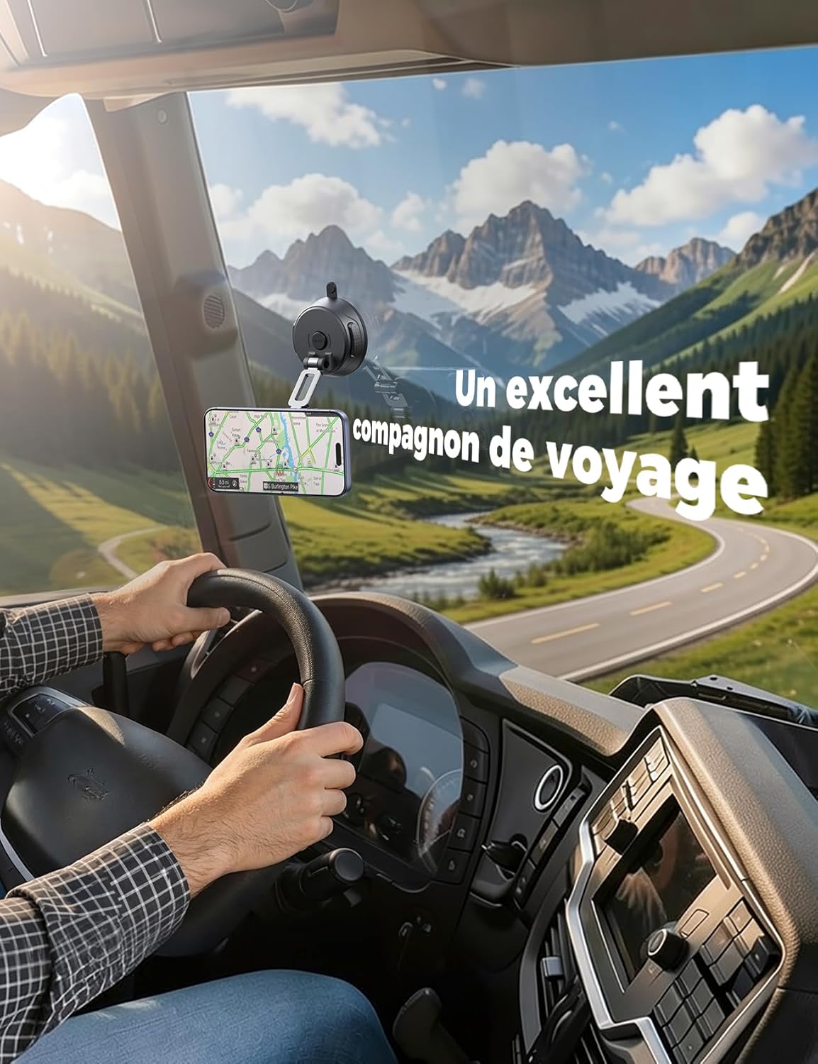 Detalle de JOYROOM Support Téléphone Voiture Magnétique Pliable en Trois Parties avec Bras Métallique et MagSafe