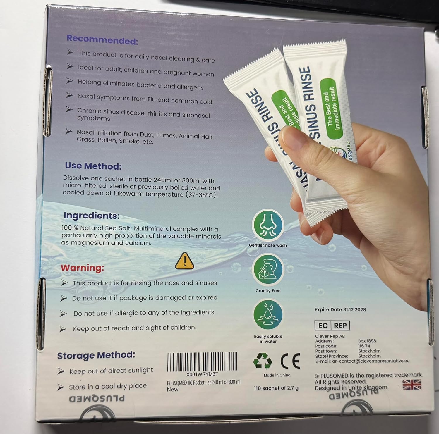 Thumbnail 6 de Neti Salin: 110 sachets de rinçage des sinus, sel de rinçage nasal 2,7 g, compatible avec pot Neti 240 ml ou 300 ml