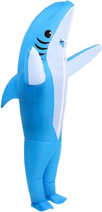 Detalle de KMiKE Inflatable Shark Costume for Adults and Kids with Battery-Powered Fan